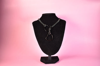 Gunmetal + Black Heart Ring Slip Chain