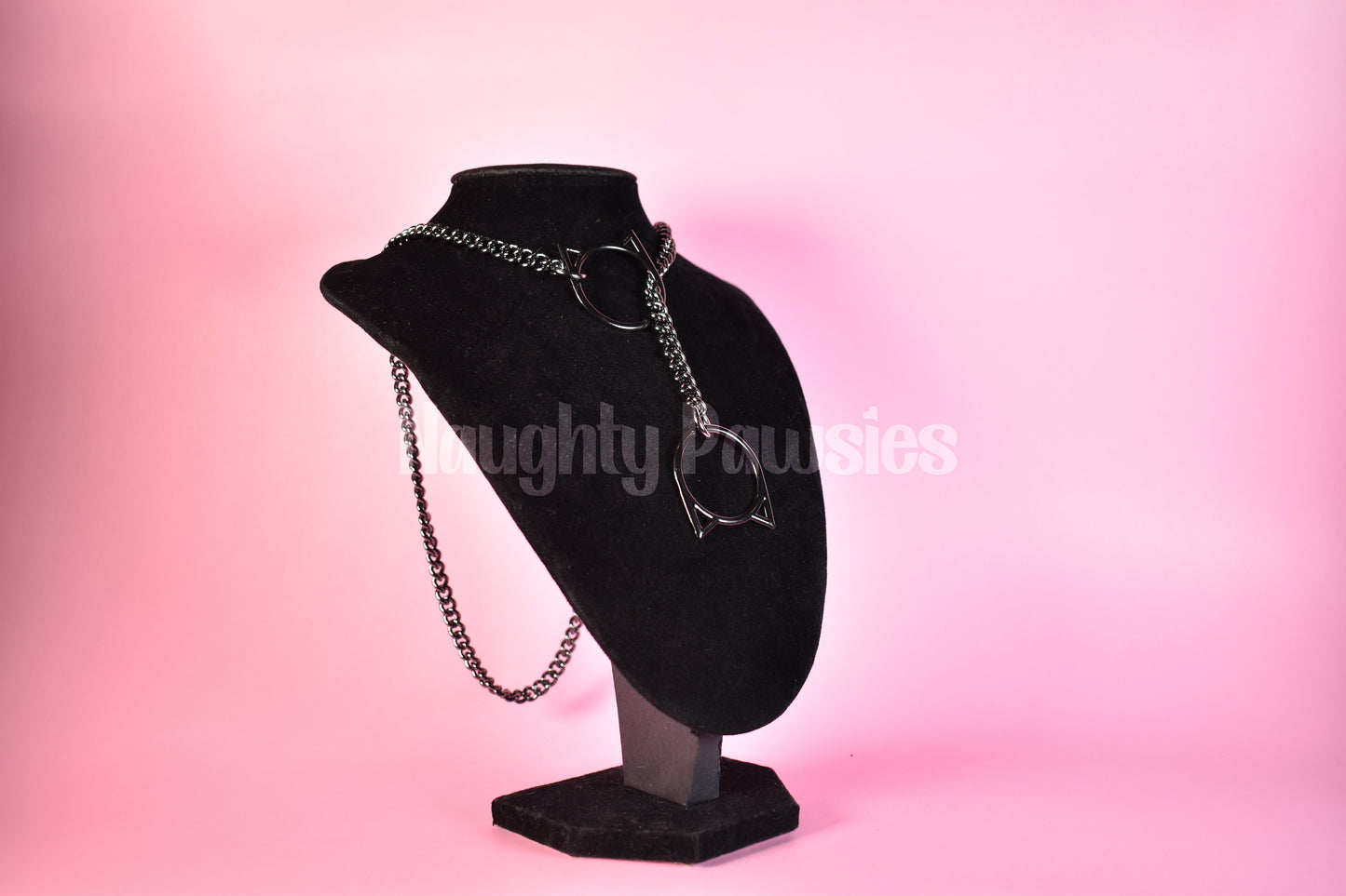 Gunmetal + Black Kitty Ring Slip Chain