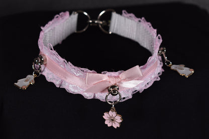 Pink Bunny Flower Choker