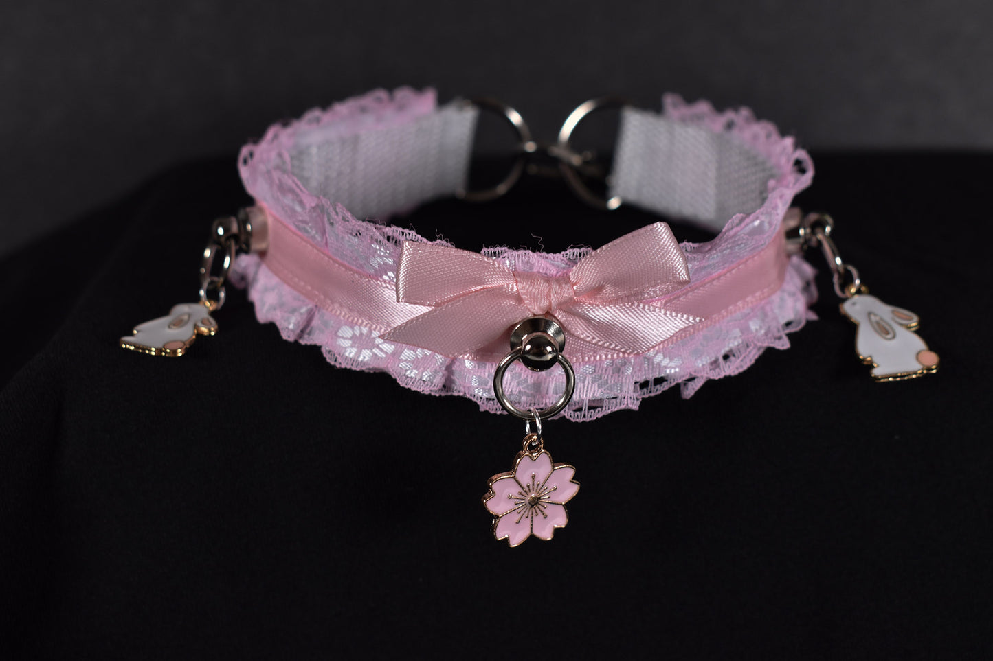 Pink Bunny Flower Choker