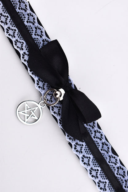 Black And White Pentagram Choker