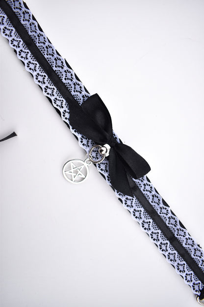 Black And White Pentagram Choker