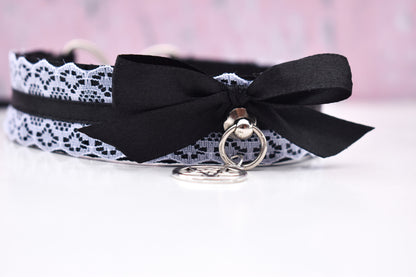 Black And White Pentagram Choker