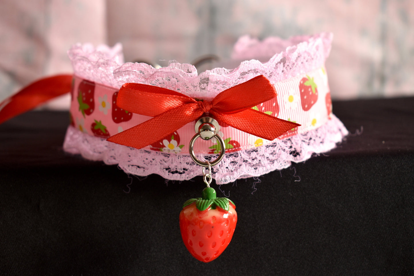 Strawberry field  choker / made to your size