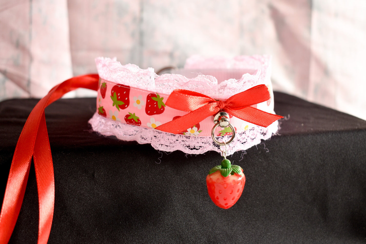 Strawberry field  choker / made to your size