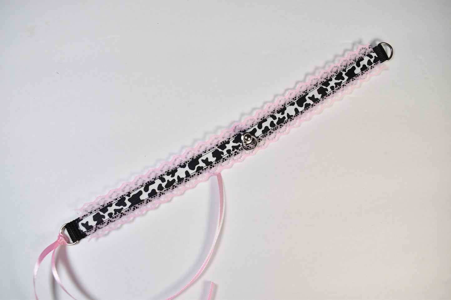 Pink Thin moo moo choker / made to your size