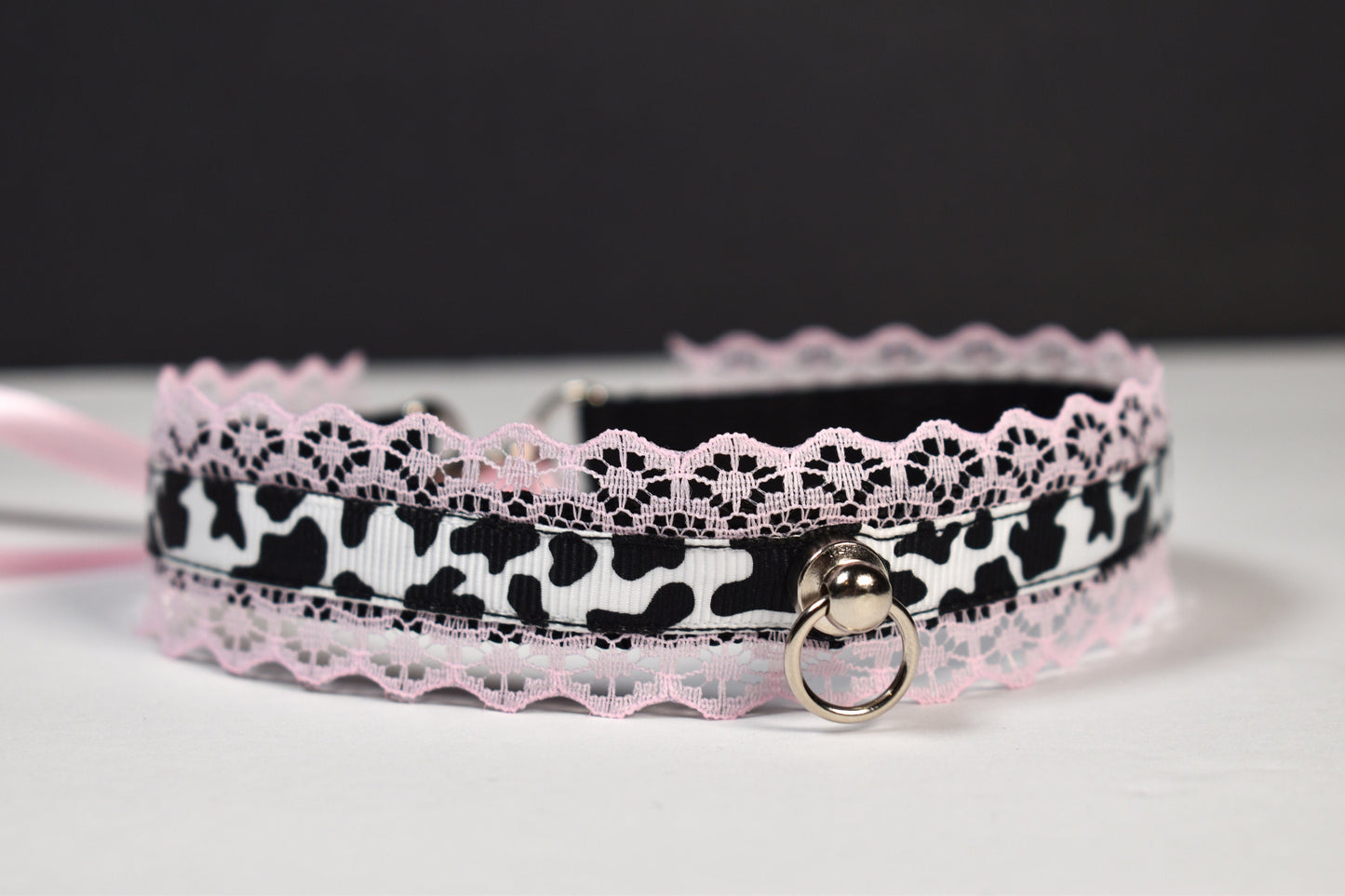 Pink Thin moo moo choker / made to your size