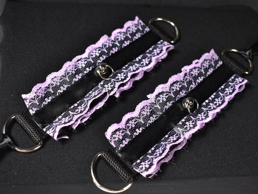 Lavender goth Cuffs set / made to your size