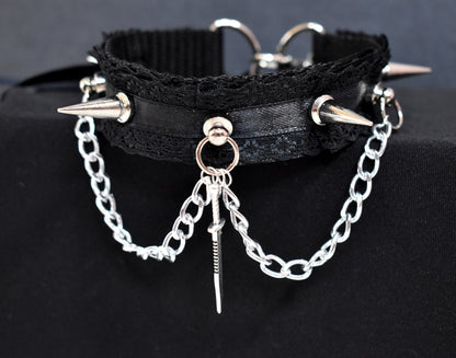 Spikey Machete Kitten Choker
