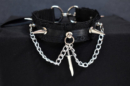 Spikey Machete Kitten Choker