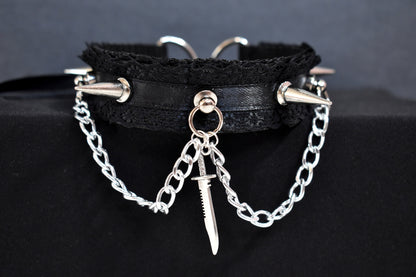 Spikey Machete Kitten Choker