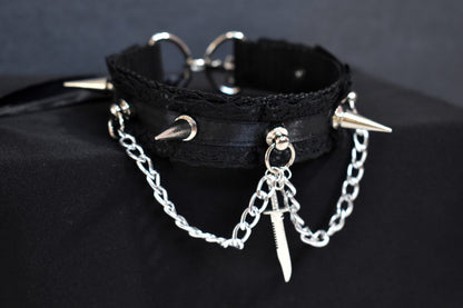 Spikey Machete Kitten Choker
