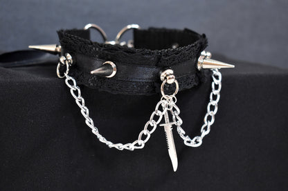 Spikey Machete Kitten Choker
