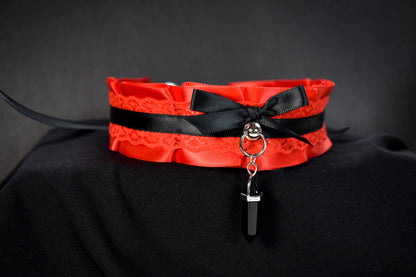 Red And Black Crystal Choker