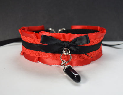 Red And Black Crystal Choker