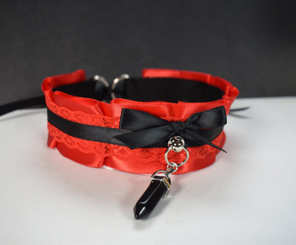 Red And Black Crystal Choker