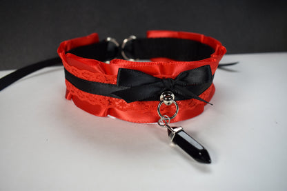 Red And Black Crystal Choker