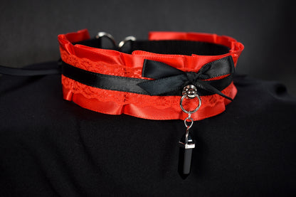 Red And Black Crystal Choker
