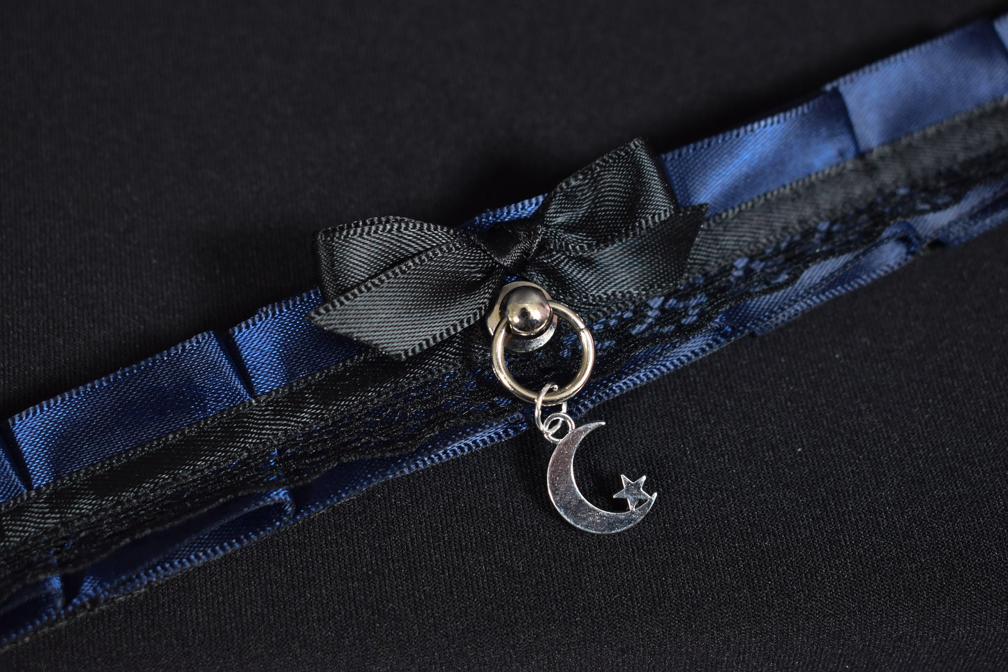 Navy Moon And Star Choker