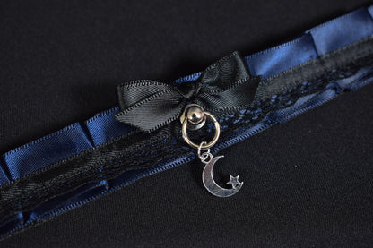 Navy Moon And Star Choker