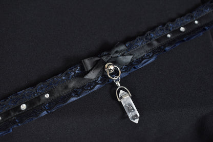 Navy Crystal Choker