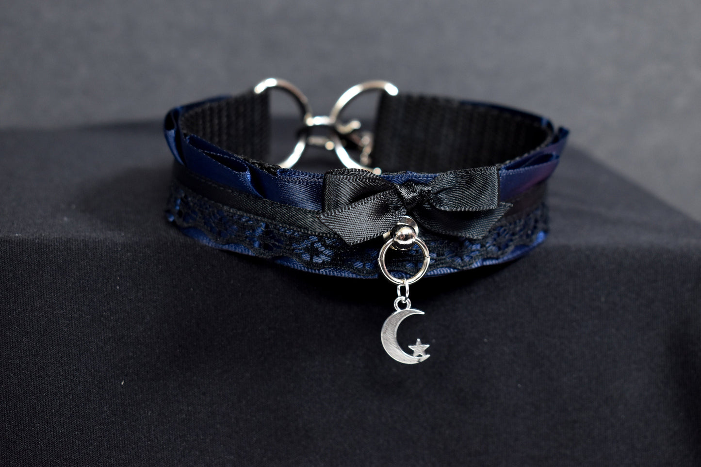 Navy Moon And Star Choker