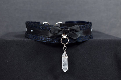 Navy Crystal Choker