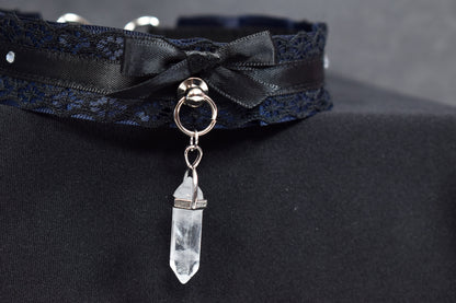 Navy Crystal Choker