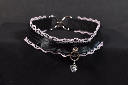 Light Pink Lace And Black Choker