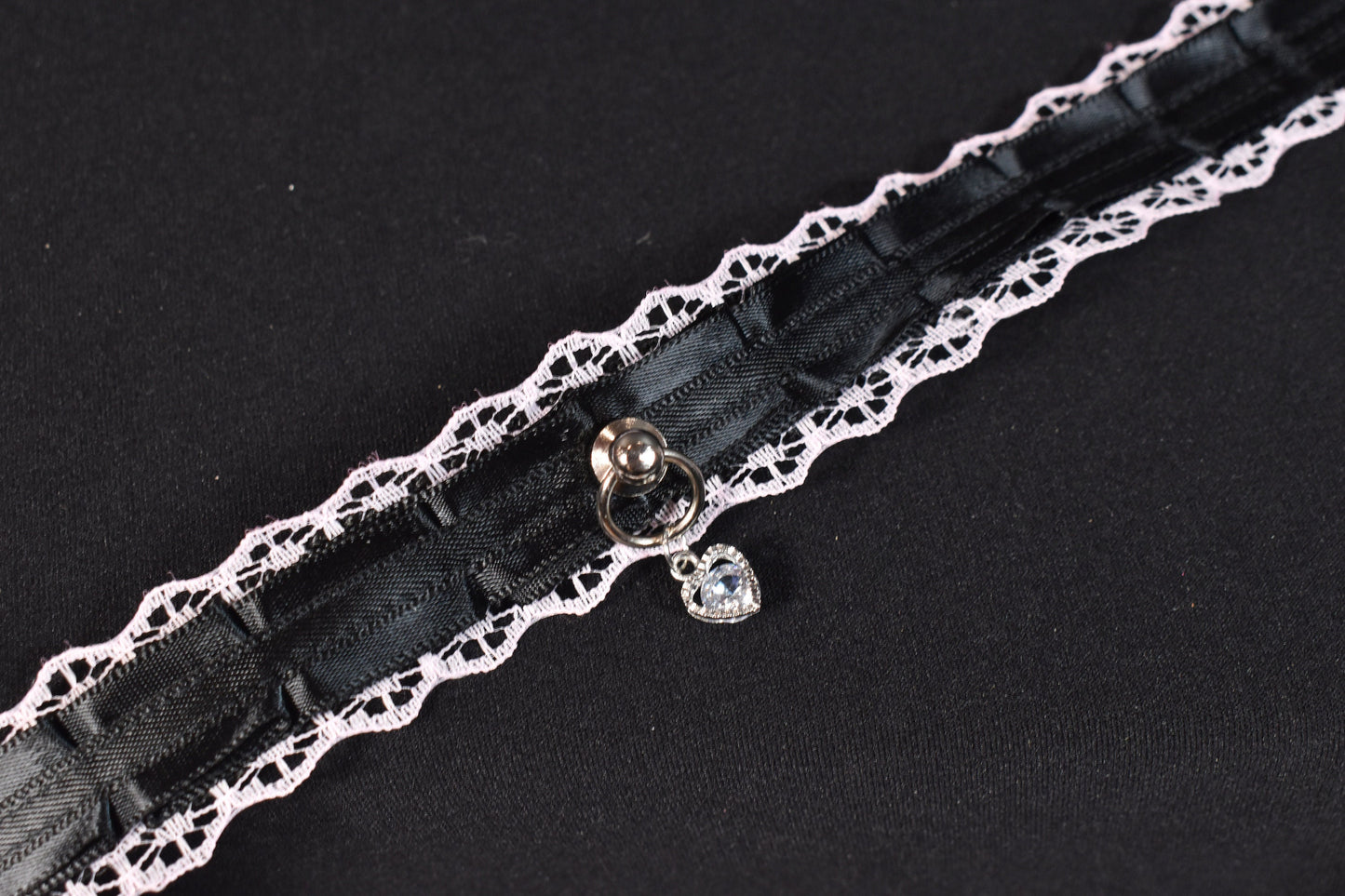 Light Pink Lace And Black Choker