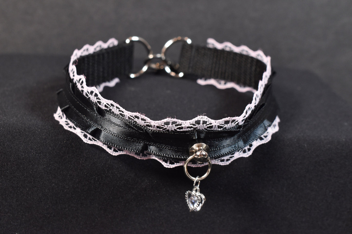 Light Pink Lace And Black Choker