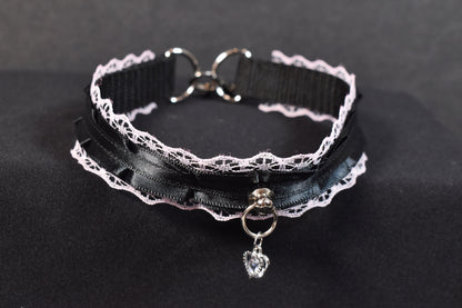 Light Pink Lace And Black Choker