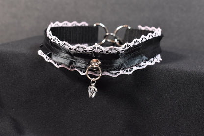 Light Pink Lace And Black Choker