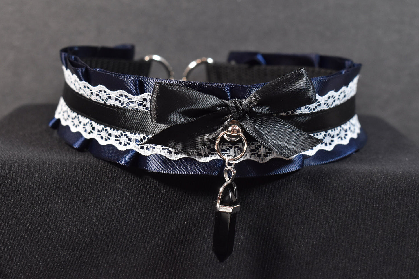 Navy and white choker / made to your size