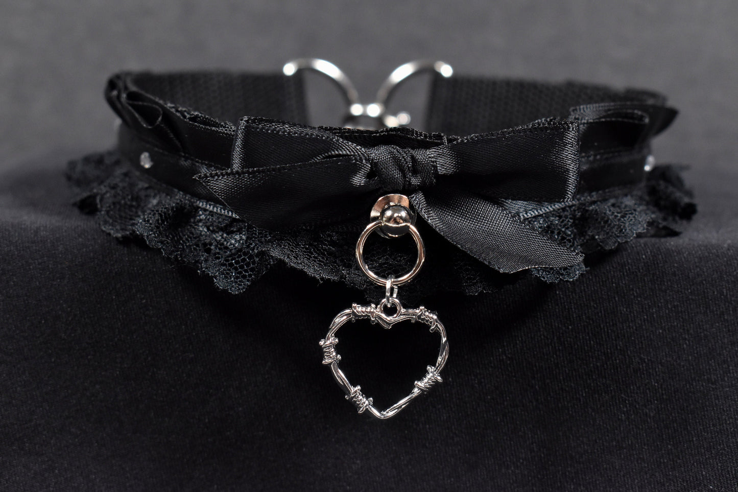 Barbed Wire Heart Choker