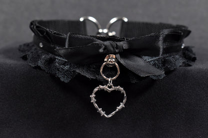 Barbed Wire Heart Choker