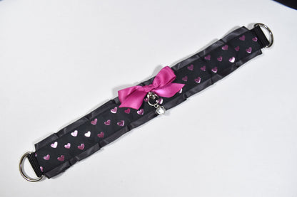 Pink Black Hearts Choker