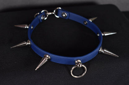 Biothane Blue Long Spiked Choker