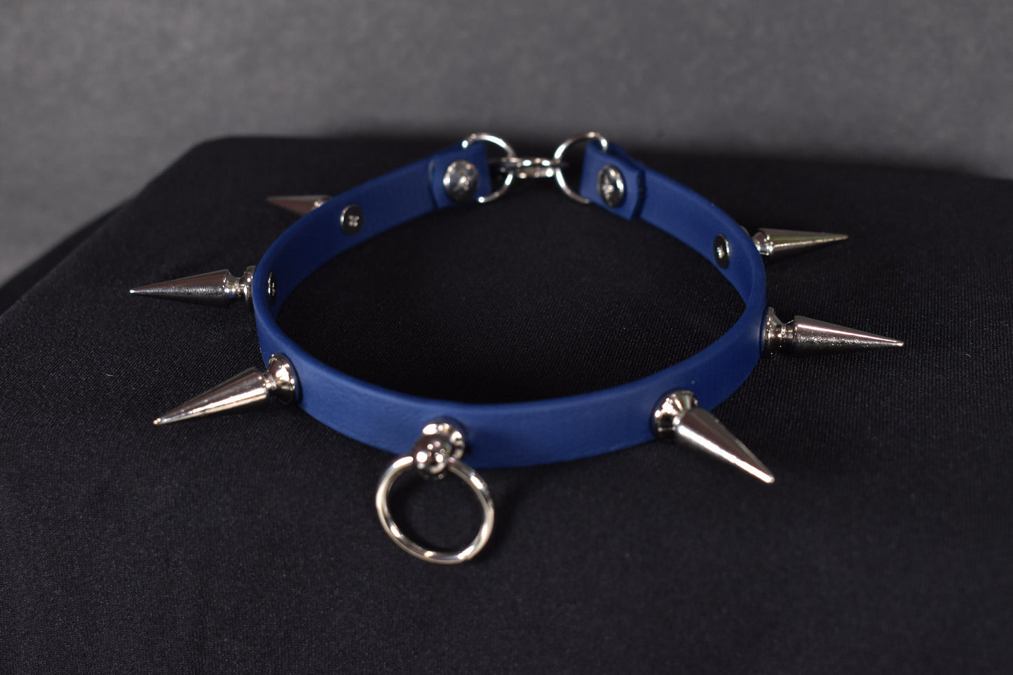 Biothane Blue Long Spiked Choker