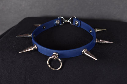 Biothane Blue Long Spiked Choker
