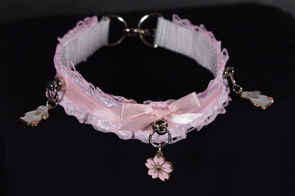 Pink Bunny Flower Choker