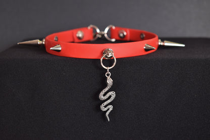 Biothane Red Snake Spiked Choker
