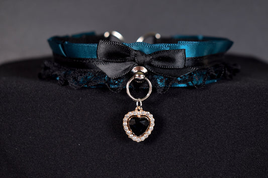 Teal Heart Choker