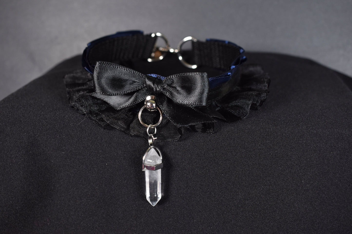 Made to your size / Navy goth choker / goth / emo / kitten play / alt fashion / bdsm / pet play necklace / kawaii fashion