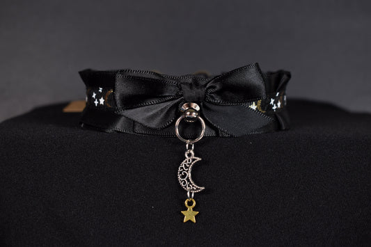Made to your size /thin black sky choker / goth / emo / kitten play / alt fashion / bdsm / pet play necklace / witchy fashion