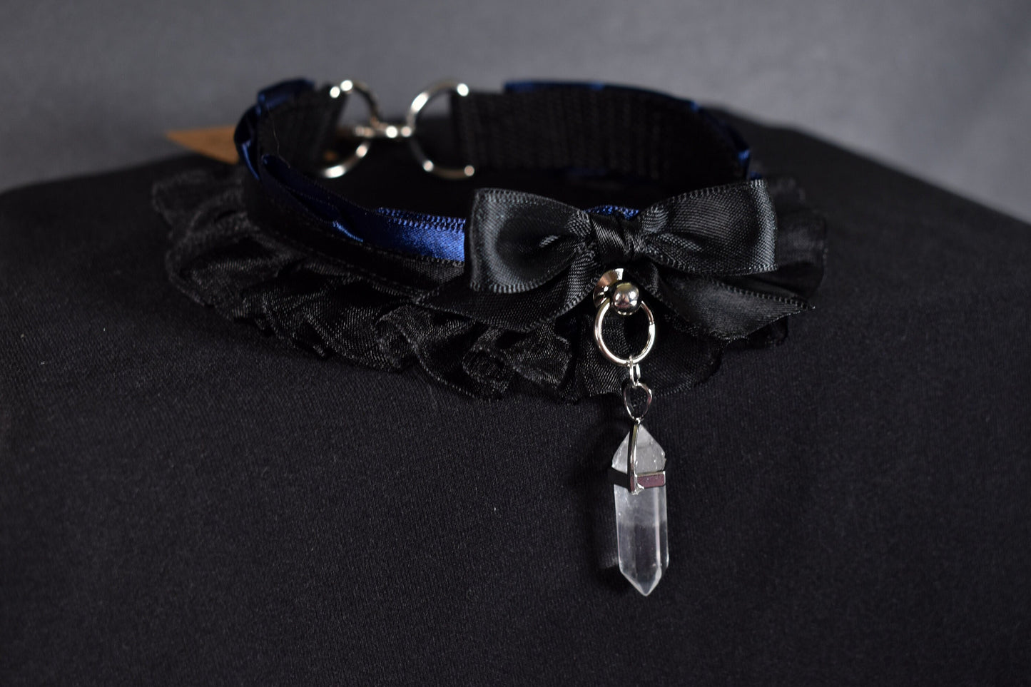 Made to your size / Navy goth choker / goth / emo / kitten play / alt fashion / bdsm / pet play necklace / kawaii fashion
