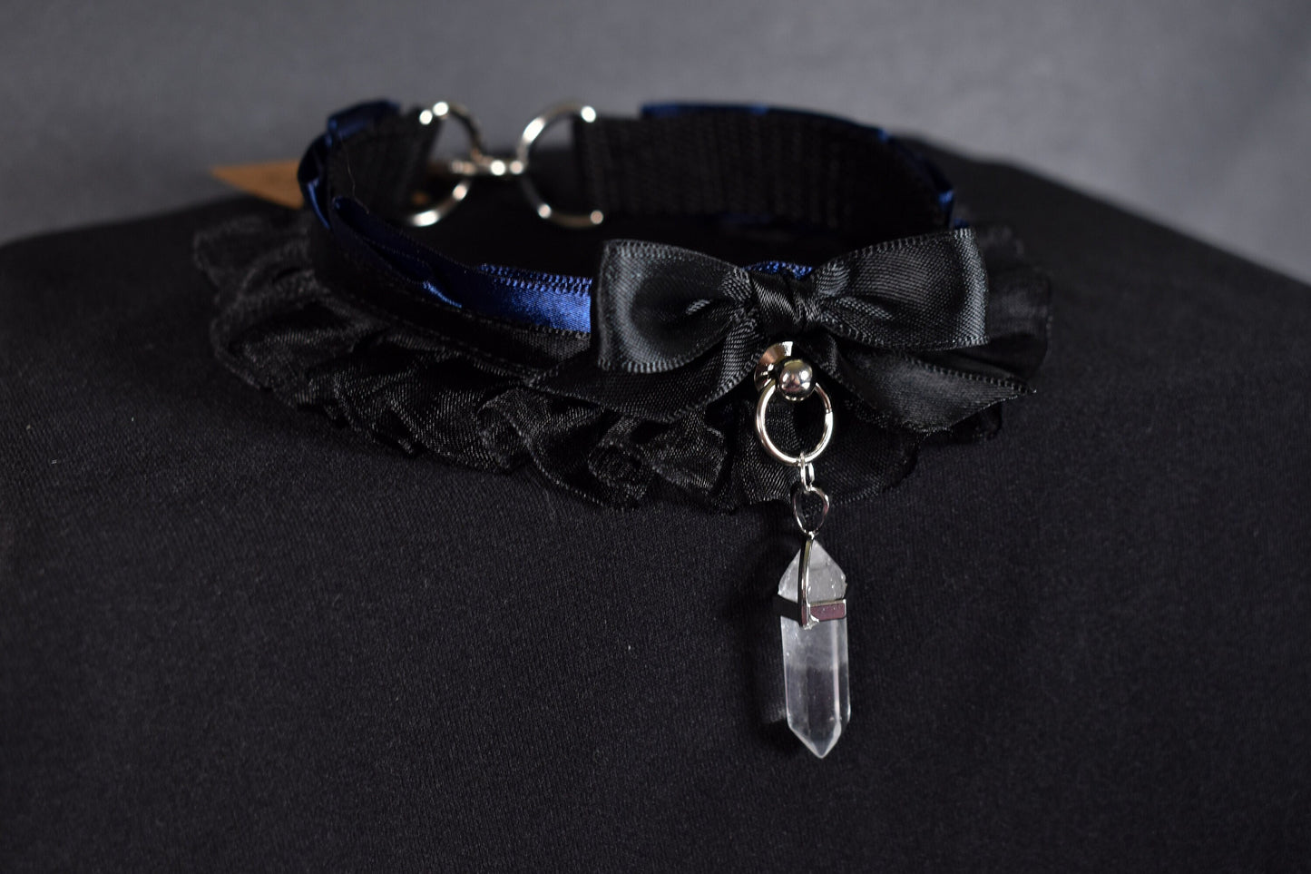 Made to your size / Navy goth choker / goth / emo / kitten play / alt fashion / bdsm / pet play necklace / kawaii fashion