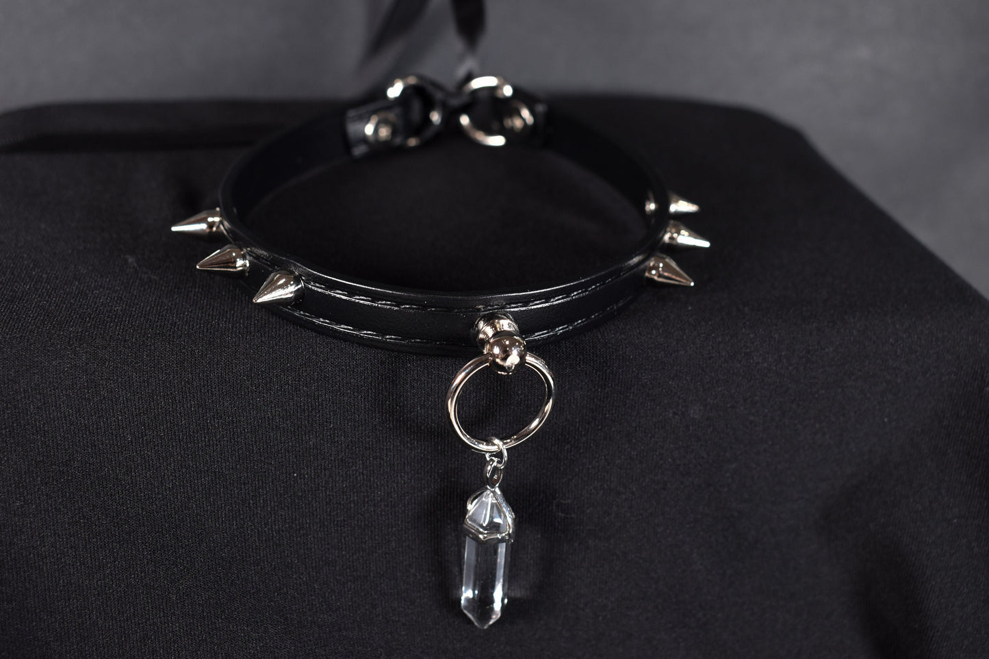 Made to your size / Biothane crystal spiked choker / kitten play collar / goth / alt fashion / pet play necklace / bdsm /
